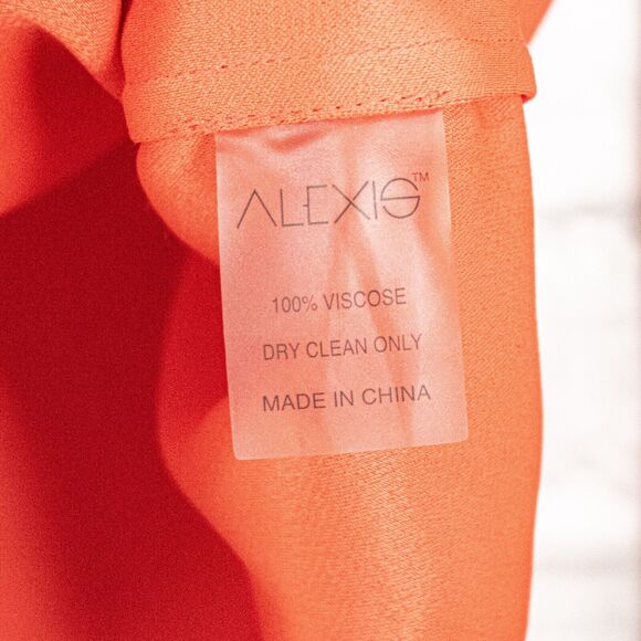 ALEXIS Scoop Neck Ruffle Blouse Red Long Sleeve Size Medium - Picture 5 of 8